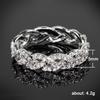 Huitan Sparkling Crystal Ring Bridal for Wedding Party  Color Twist Design Band Fashion Versatile Women Jewelry Fancy Gift