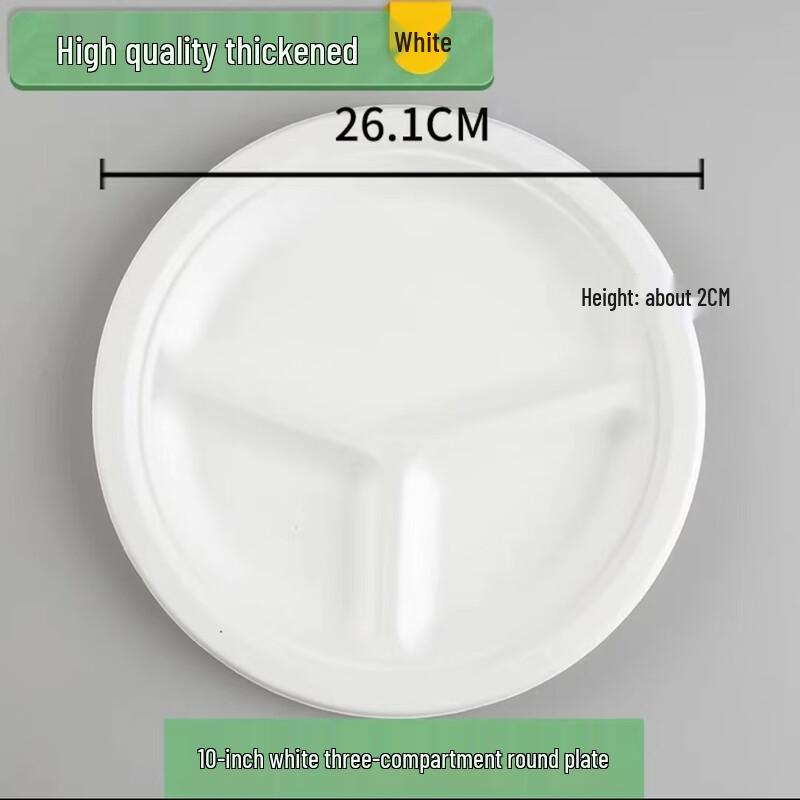 

Biodegradable 3-Compartment Pulp Plates