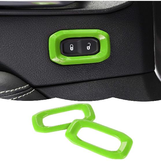 RT-TCZ Carbon Fiber Interior Door Lock Switch Cover Trim Frame Decoration Interior Accessories Compatible with Jeep Wrangler JL JLU & Gladiator JT