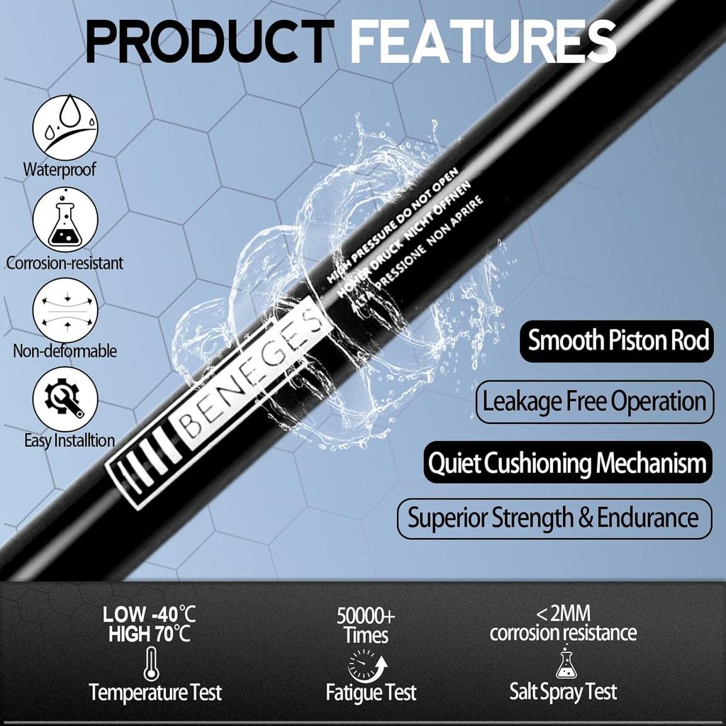 2PCs Rear Trunk Lift Supports Compatible With 2008-2016 Dodge Challenger Trunk Gas Charged Struts Shocks Dampers With Spoiler 04589645AA, 6657