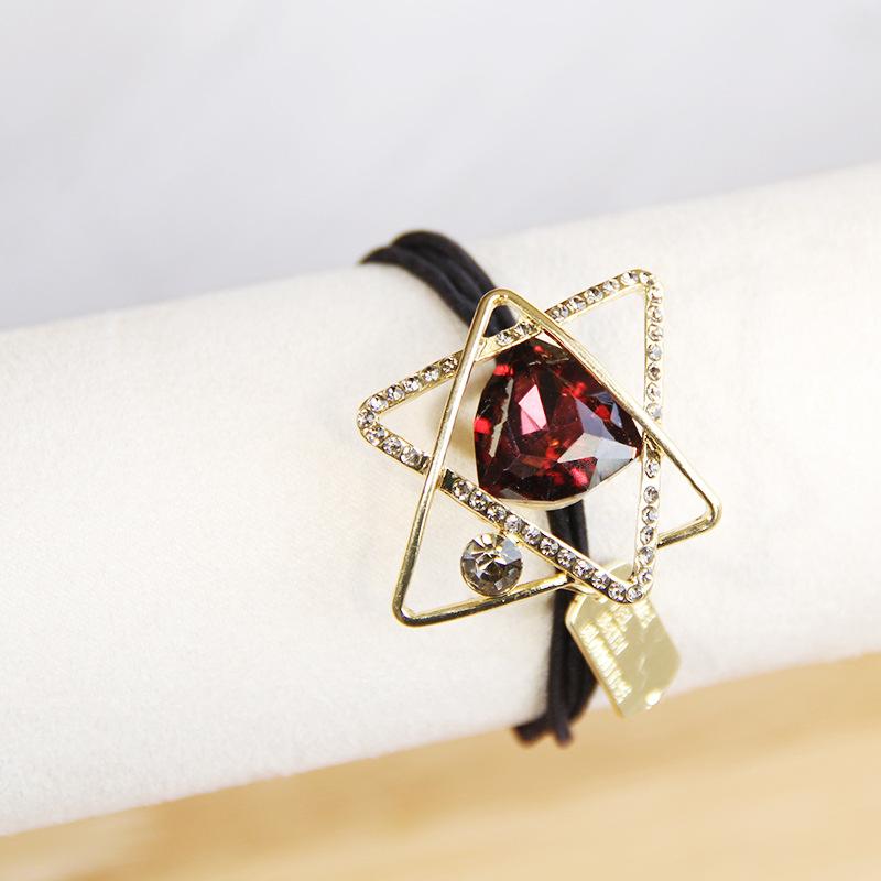 Vintage Elegant Crystal Hollow Metal Hair Rope Scrunchies Women Girls Elastic Tie Hair Rubber Bands Holder Accessories Headdress