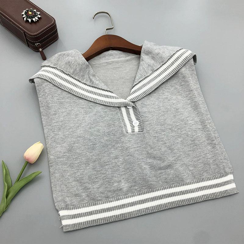 

New Fashion Knit Scarf Cute Neck Warmer Circle Fake Collar False Collar Women Navy Style Detachable Collar For Women