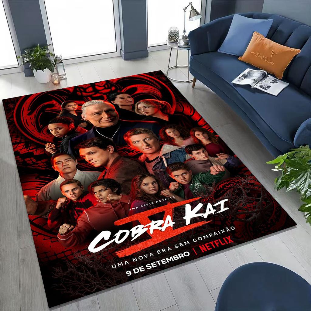3D Cobra Kai Karate Daniel LaRusso Johnny Art Rug for Bedroom Living Room Sofa Home Doormat Decor, Large Kids Non-slip Floor Mat