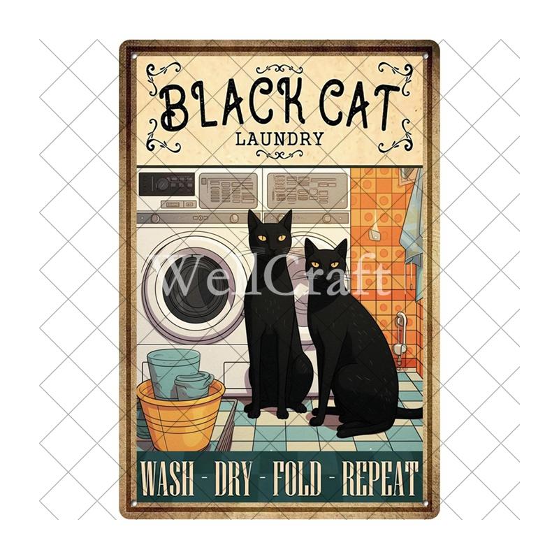 

[ WellCraft ] Cat Reading Books Drink Wine Pub Club Dercoration LTA-13222 20x30cm（7.8x11.8inch）