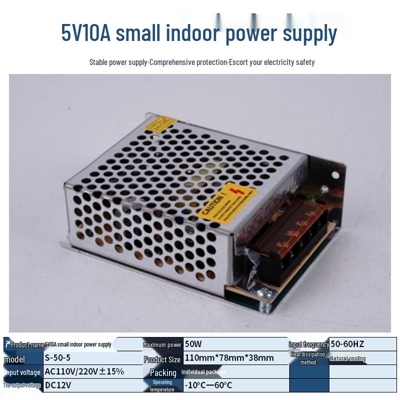 220V To 12V/24V/5V DC Power Supply for LED Strip Lights - 5A/10A/30A, 60W Transformer