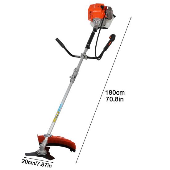 Gas String Trimmer 52cc Weed Wacker Gas Powered 2 In 1 Cordless Hedge Trimmer 2-Stroke Brush Cutter Plastic Handle & Shoulder Strap Included
