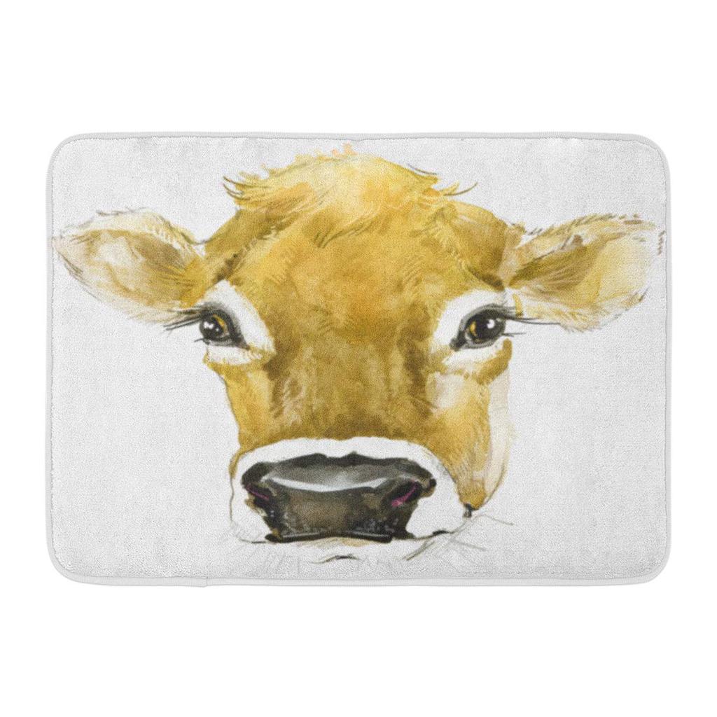 Buy Cartoon Cow Watercolor Cute Drawing Face Farm Milk Doormat Floor