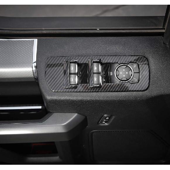 Keptrim for F-150 ABS Carbon Fiber Window Lift Switch Door Lock Trim for 2015 2016 2017 2018 2019 2020 Ford F150, 4pcs