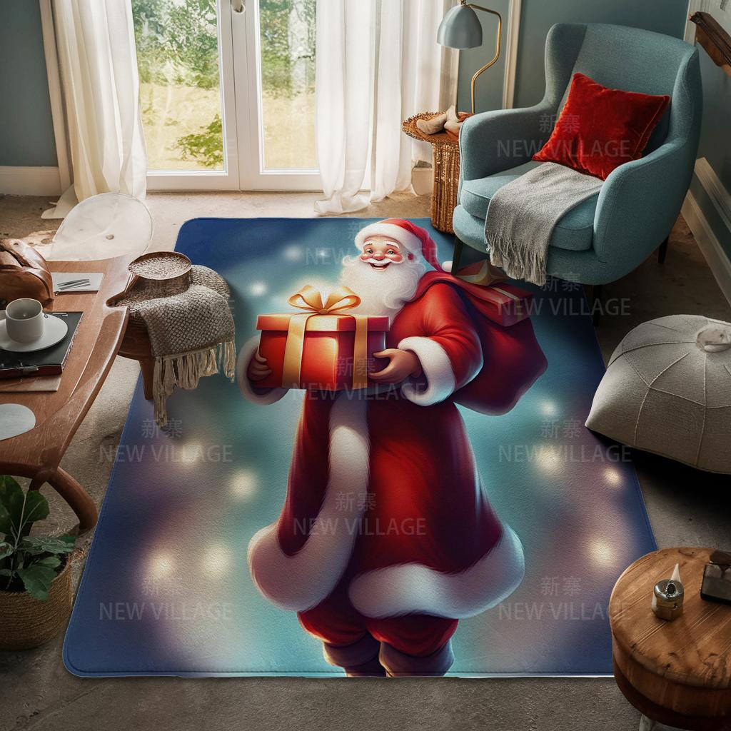 House Entrance Carpet Home Door Mat Living Room Bath Foot Bathroom Non-slip Water Absorption Rugs Bath Merry Christmas Winter