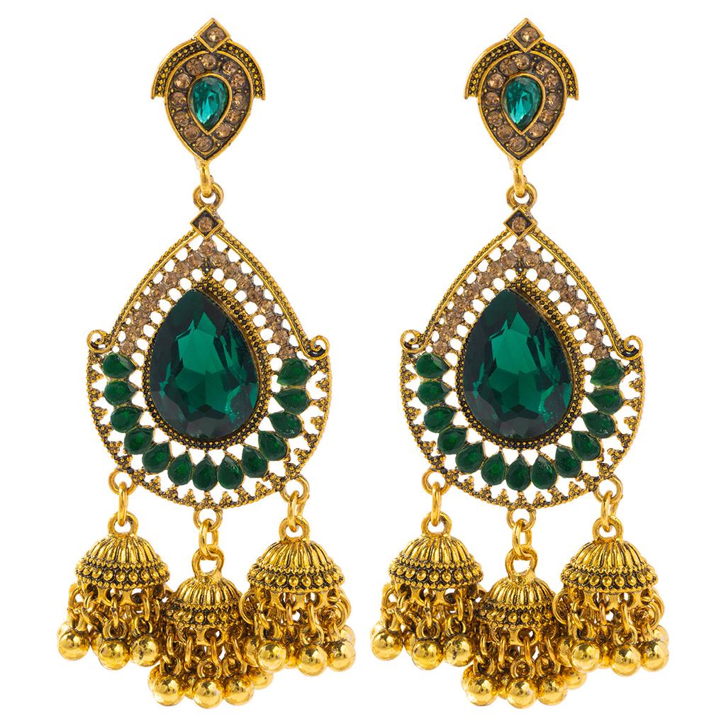 Ethnic Vintage Women's Geometric Turkish Jhumka Earrings Indian Jewelry Tassel Dangling Earring