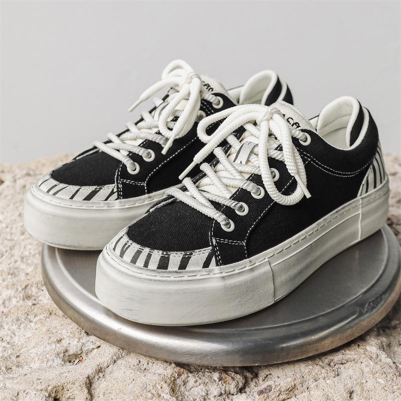 

Холщовые мужские туфли 2025 весна новая низкие тонкие дышащие универсальные трендовые европейские и американские черные повседневные кеды 38