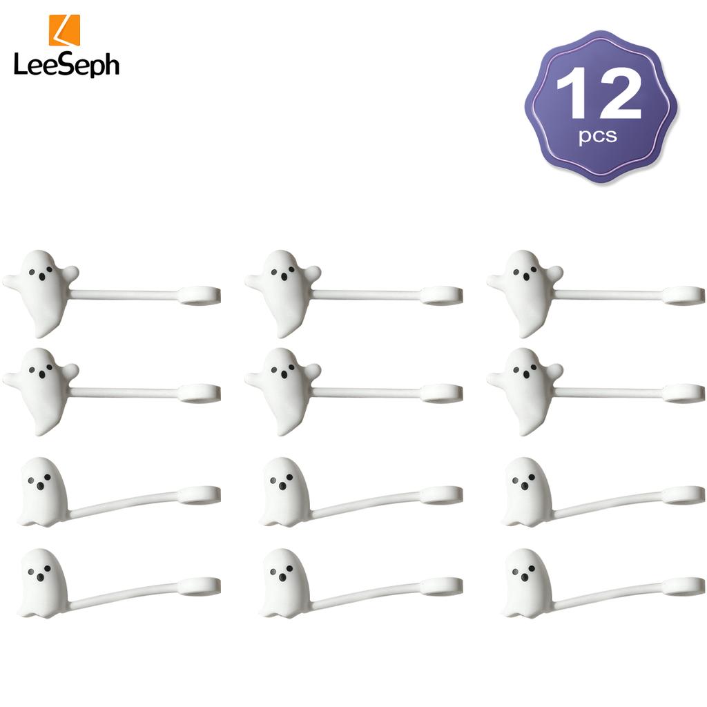 Leeseph Halloweenské silikonové krytky na brčka ve tvaru ducha, opakovaně použitelné prachotěsné ozdoby na pitná brčka, příslušenství ke kelímkům pro Stanley Cup