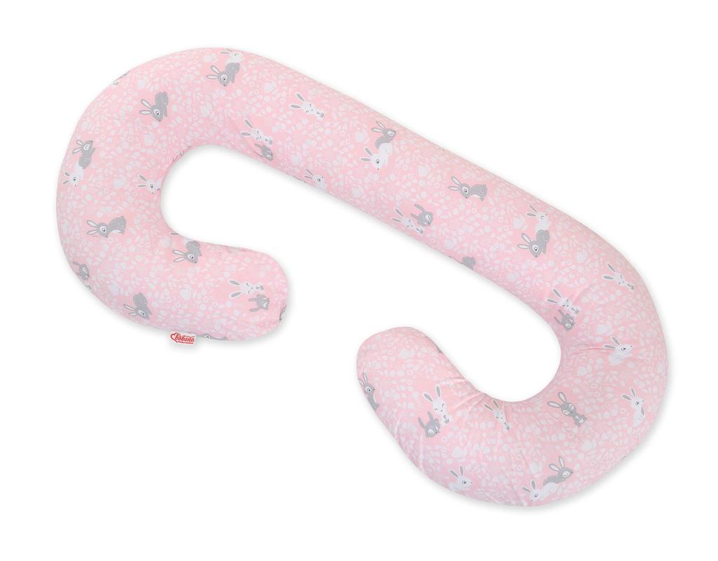 Pregnancy Pillow Type C Removable Cover Pillow for Pregnant Women, for Feeding - Pink Bunnies