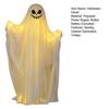 Halloween Light-up Ghost Decoration with LED Light Outdoor Spooky Standing White Ghost for Porch Fireplace Party Garden Decor