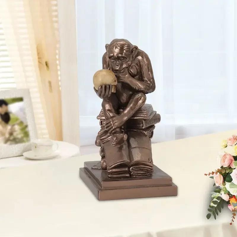 

Творческий череп обезьяны Дарвина скульптура из смолы кабинет кабинет вход гостиная офис рабочий стол декор дома исторические ремесла подарок