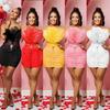 X6278 Europäische & Amerikanische Mode Einfarbige Feder Bandeau Ärmelloses Damen Kurzkleid