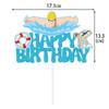 Swim-Themed Birthday Party Decoration Set: Cake Topper, Banner, and Pool Party Decorations