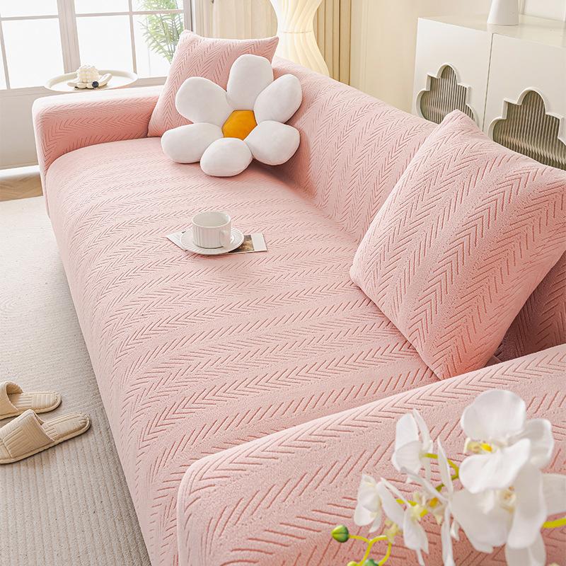 

Cream-style Cat Scratch-resistant Elastic Sofa Cover Full Package All-season New Anti-slip Sofa Seat Cushion Sofa Covers 1 person 90-140cm розовый