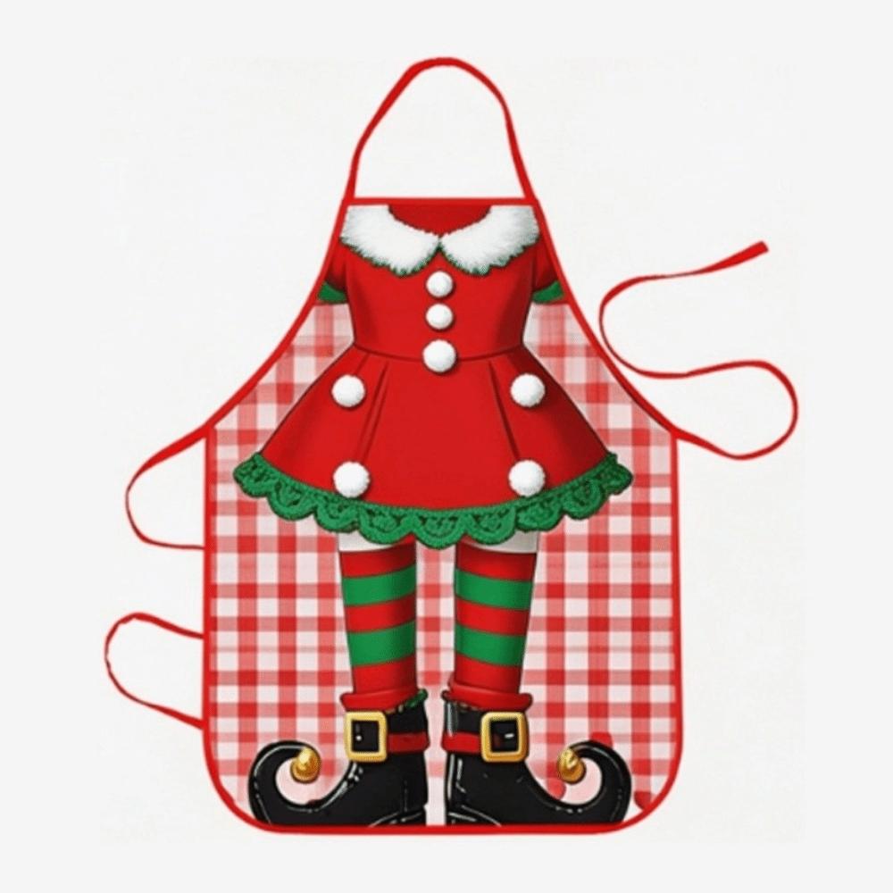 Oil-Resistant Christmas Apron Reusable Kitchen Aprons New Santa Claus Apron Holiday Decor