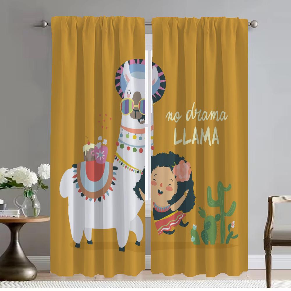 Küchenvorhänge für Wohnzimmer Vorhang für Zimmer 2 Paneele Alpaka-Rollos Raumteiler Heim-Innenvorhänge Halloween-Dekoration