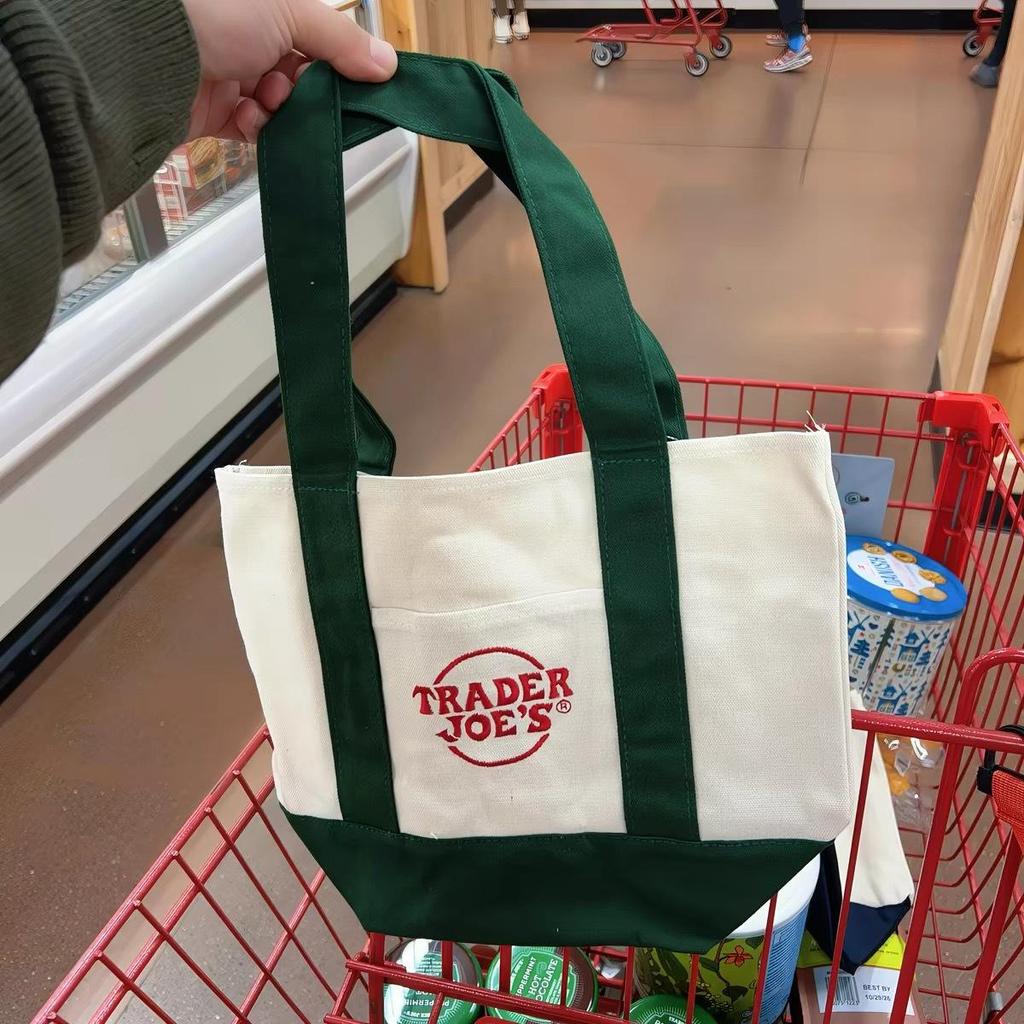Geantă Mini Tote din Pânză Ecologică Trader Joe's, Capacitate Mare