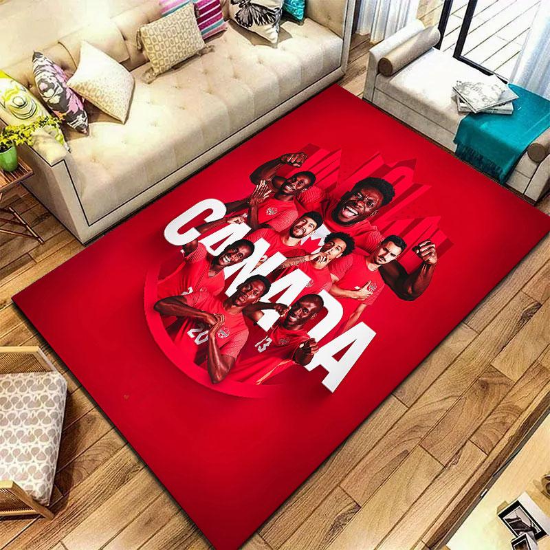 Canada Men's National Soccer Team Carpet Rug for Living Room Bedroom Home Sofa Decoration,Kids play Non-slip Floor Mat