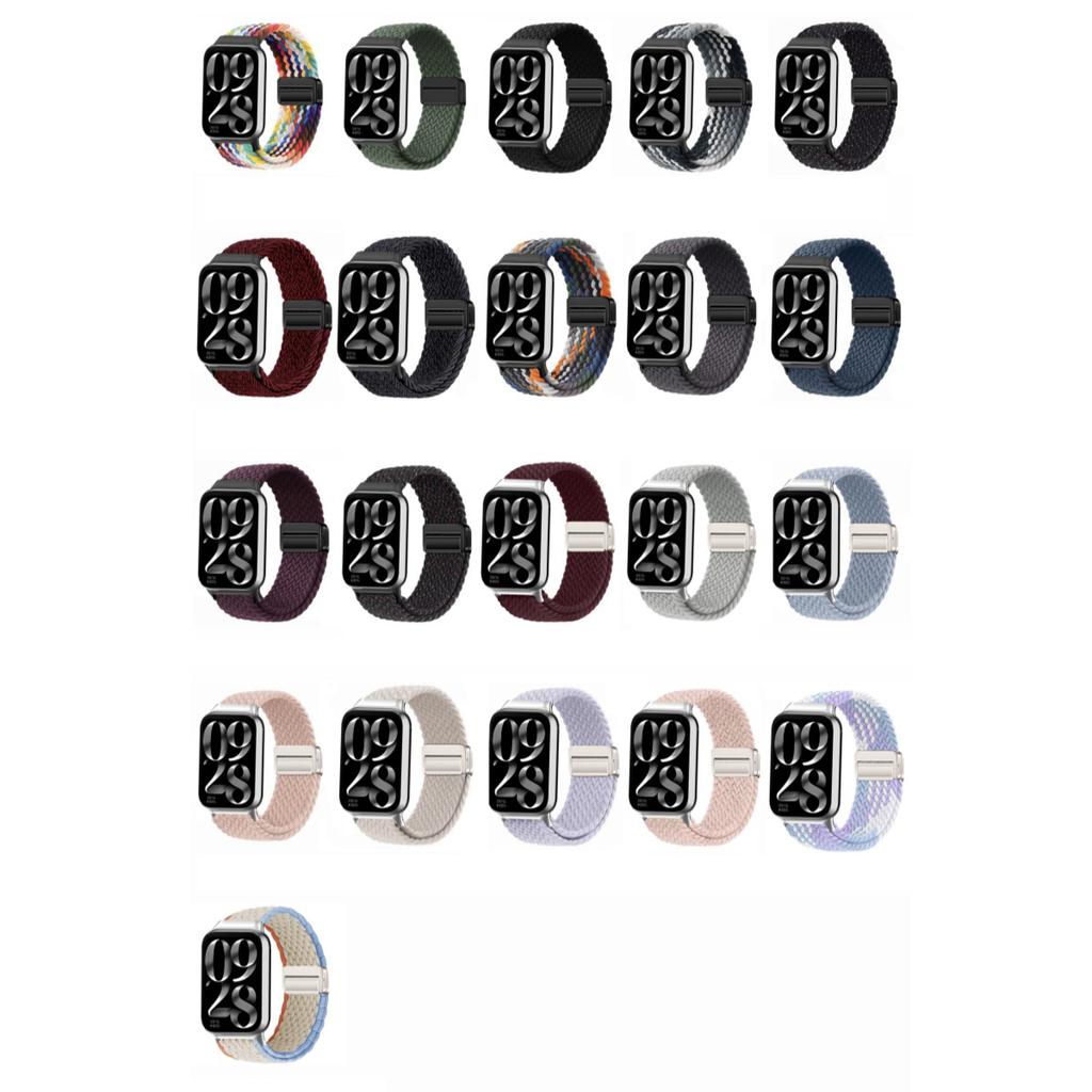 Watch Strap For Xiaomi Smart Band 9 Pro/Band 8 Pro/Redmi Watch 5/Watch 4 Magnetic Stretchy Nylon Woven Band