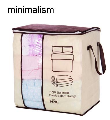Non-woven Portable Clothes Storage Bag Organizer 45.5*51*29cm Folding Closet Organizer For Pillow Quilt Blanket Bedding