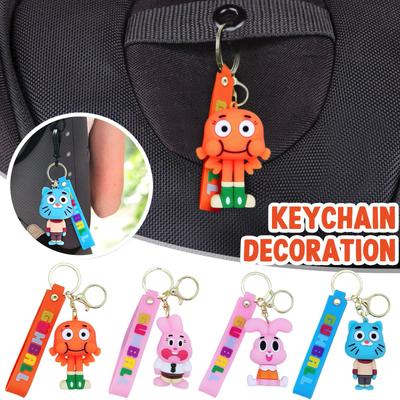 Porte-clés en silicone personnage 3D de dessin animé Sac Accessoires Porte-clés Voiture