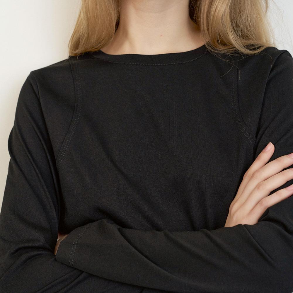 Elssibeui Slim Fit Seam Detail T-Shirt_Black