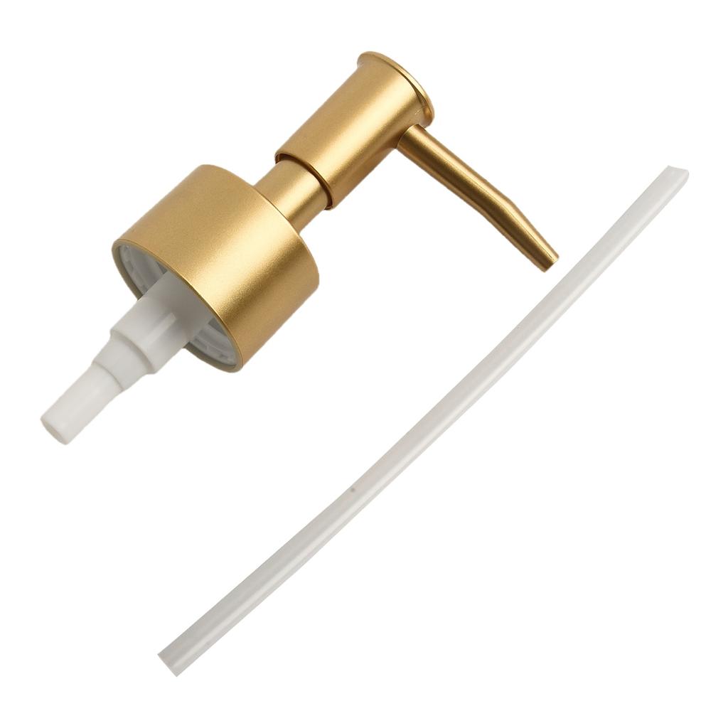 Stylish Soap Dispenser Pump Kitchen Bathroom ABS Plastic Messy Spills Tarnish Resistant Brushed Gold Thread Standard