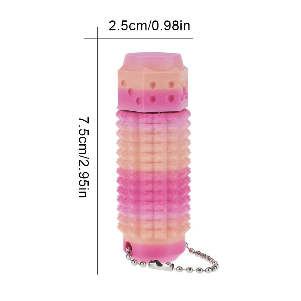 3D Printed Little Spiky Sensory Roller Toys Stress Relief Spiky Stim Tactile Keychain Mini Grippie Fidget Toys Keychain Pendant