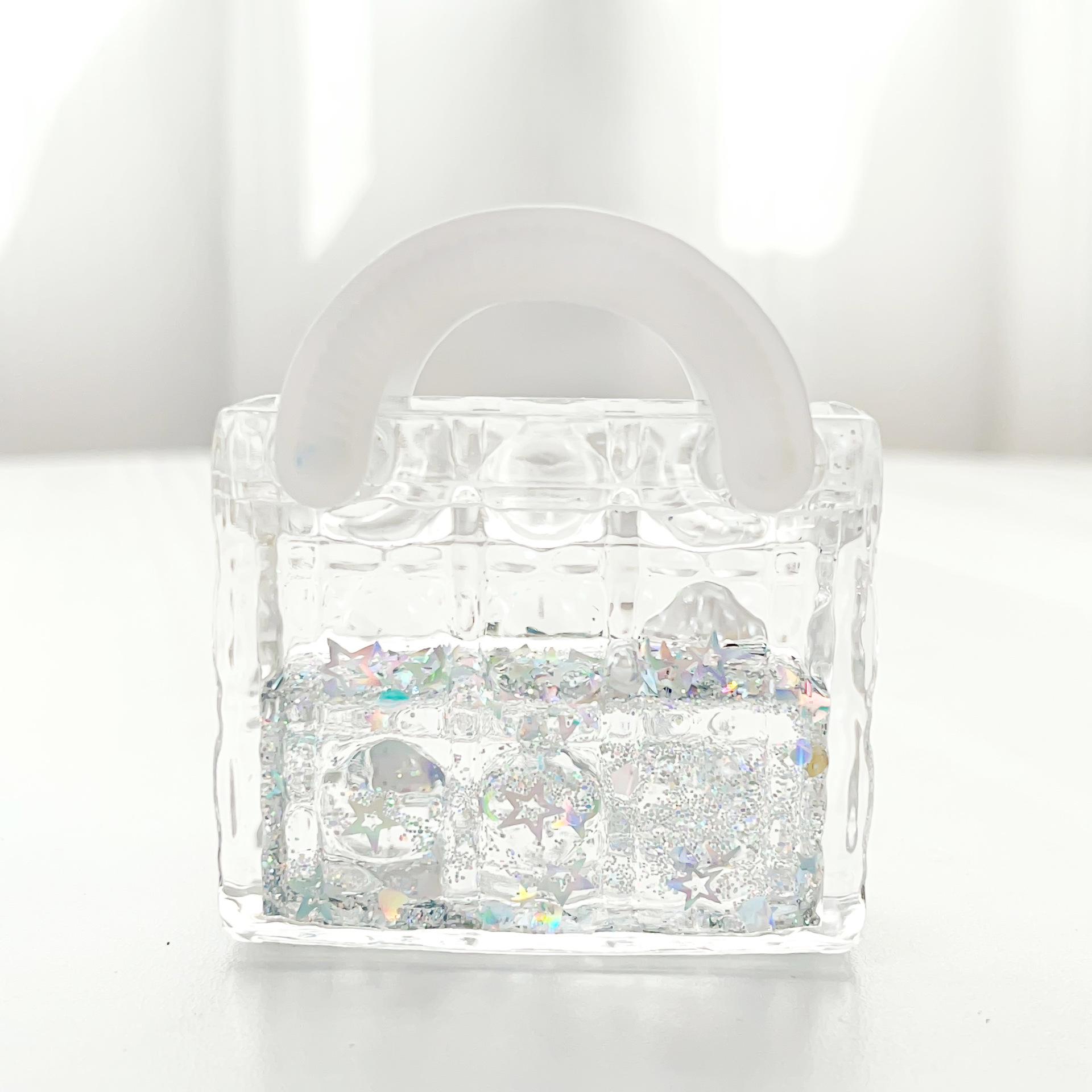 

Acrylic Oil Flowing Sand Ornament Handbag Charm - Trendy Street Style Accessory