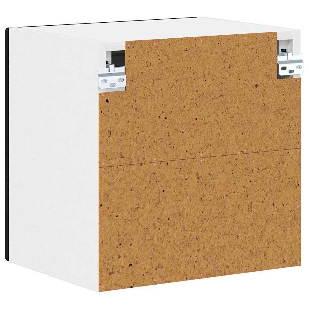 Wall Mounted Glass Cabinet LUCCA Black 40 X 31 X 40 Cm Particleboard