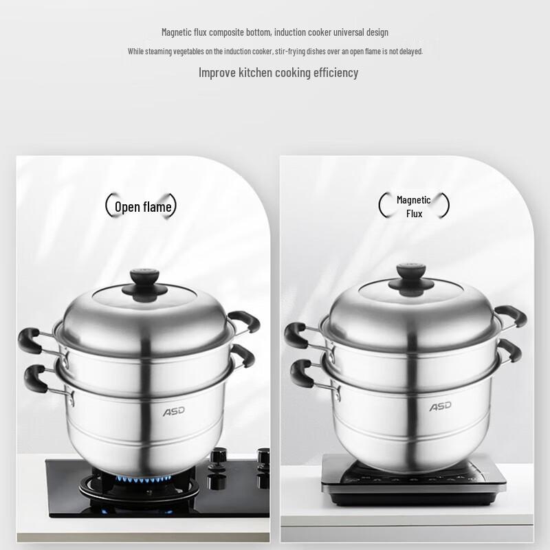 ASD Edelstahl Doppelschicht Dampfgarer