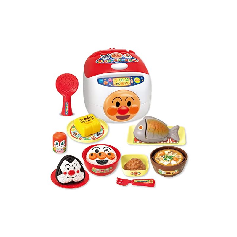 JoyPalette Anpanman Onigiri-Moguri! Syu-tto Tsuketa-mo! Talking Rice Cooker and Energy-Boosting SP Japanese Food Set