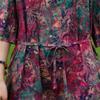 Women's Floral Print Maxi Dress, Tie Waist 3/4 Sleeve Casual Summer Dress (XL-5XL)