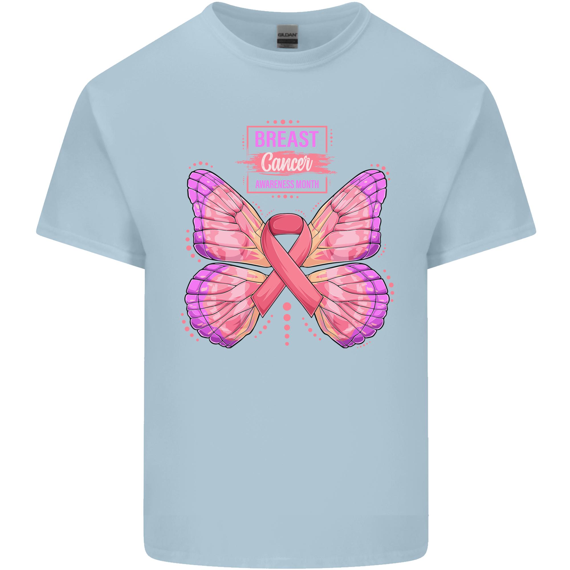 Breast Cancer Awareness Month Butterfly Unisexs Light Cotton TShirt S