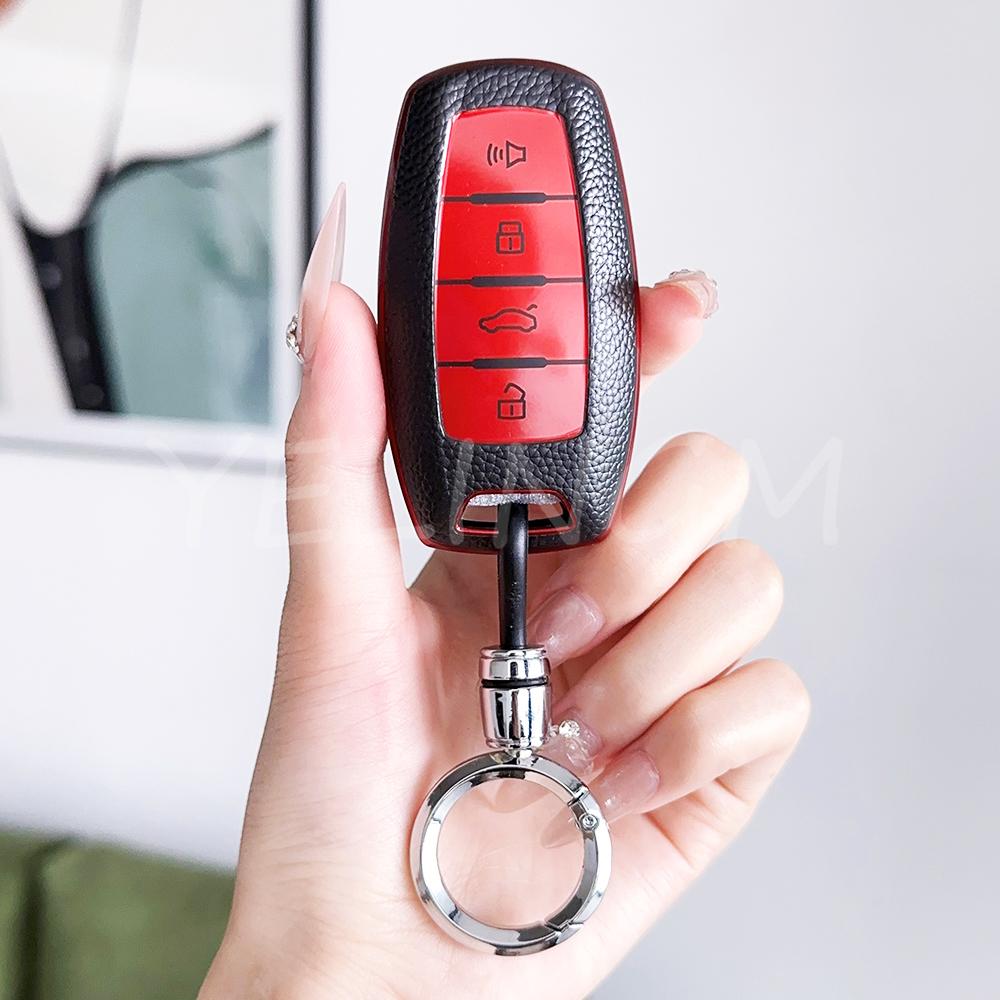 For Haval Jolion Joico Jollein F7 H6 Jolyon F7H Dargo 4 Buttons Tpu Leather Car Key Case Cover Keychain Keyless Accessories