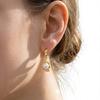 Stainless Steel Pearl Hoop Earrings 18K Thick Gold Electroplating Trendy Elegant Exquisite All-Match