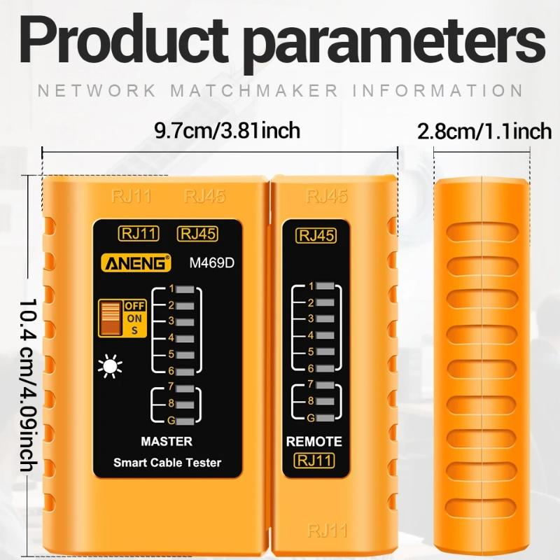 2026 Multifunctional ANENG M469D RJ45 Cable Lan Tester Network Cable Tester RJ45 RJ11 RJ12 CAT5 UTP LAN Cable Tester Networking Tool Network Repair