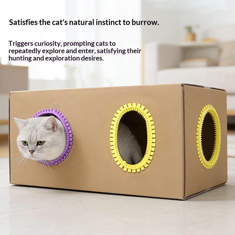 Cat Grooming Ring Self Groomer Diy Cat Hole Brush For Cardboard Box To Cleaning Remove Loose Fur Massage Itching Pet Comb Toy