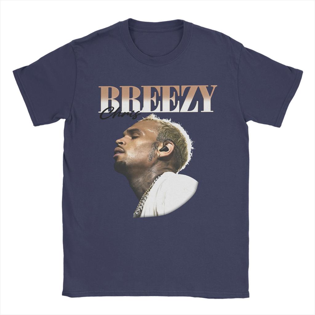 Rapper Chris Brown Breezy Bowl XX Tour T Shirt for Men Pure Cotton T-Shirt Round Neck Tees Short Sleeve Clothing Classic