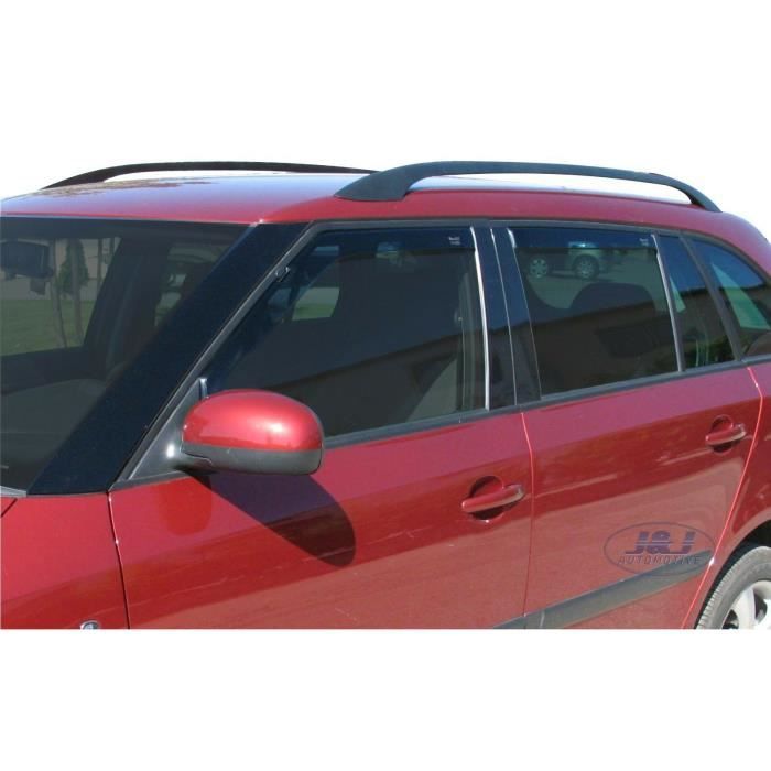 Air Deflectors - J&J AUTOMOTIVE - Heko - Smoked - For Skoda Fabia II 2007-2014 - Easy Installation