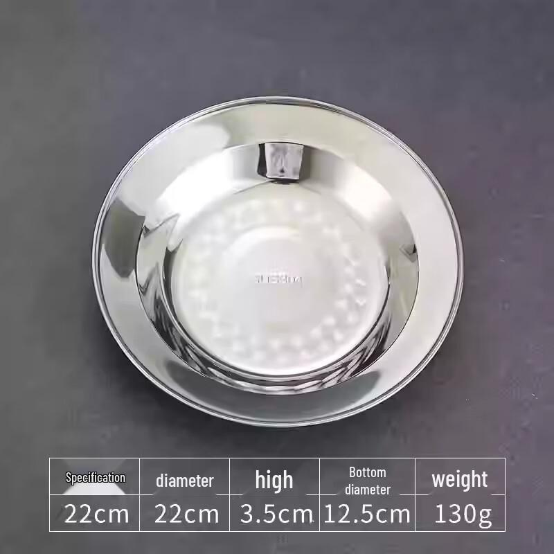 Stainless Steel Shallow Serving Plate