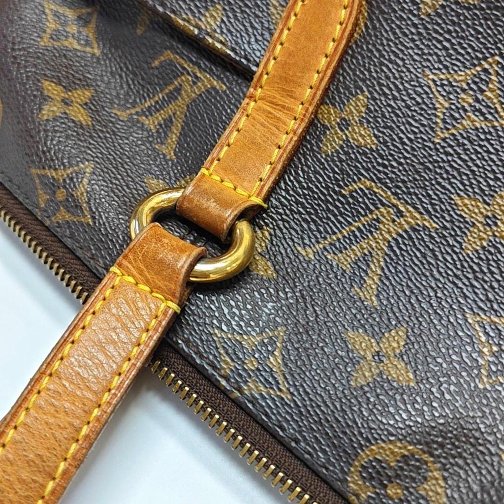 [Pre-Owned] Classic Monogram Canvas And Leather Trimmed Detail Tote Shoulder Bag - Fair #17PLSZA