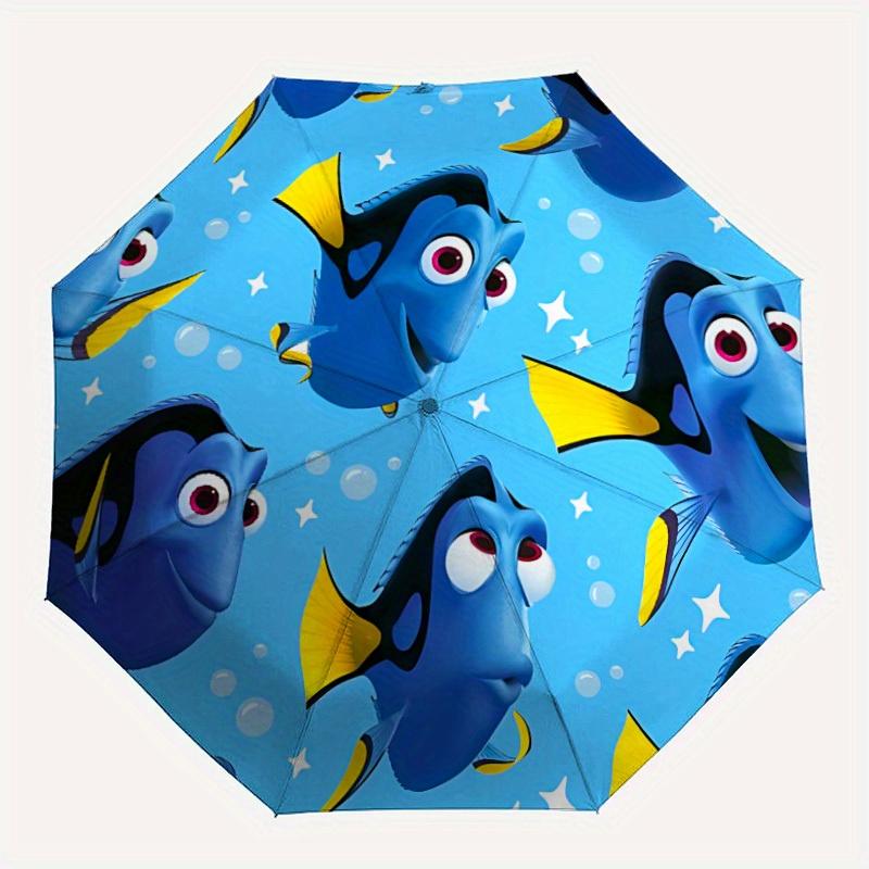 

1pc Dory fish pattern Automatic Umbrella, Portable Foldable 8-Rib Manual Open with Skeleton Hand, Durable Canopy yy250730127