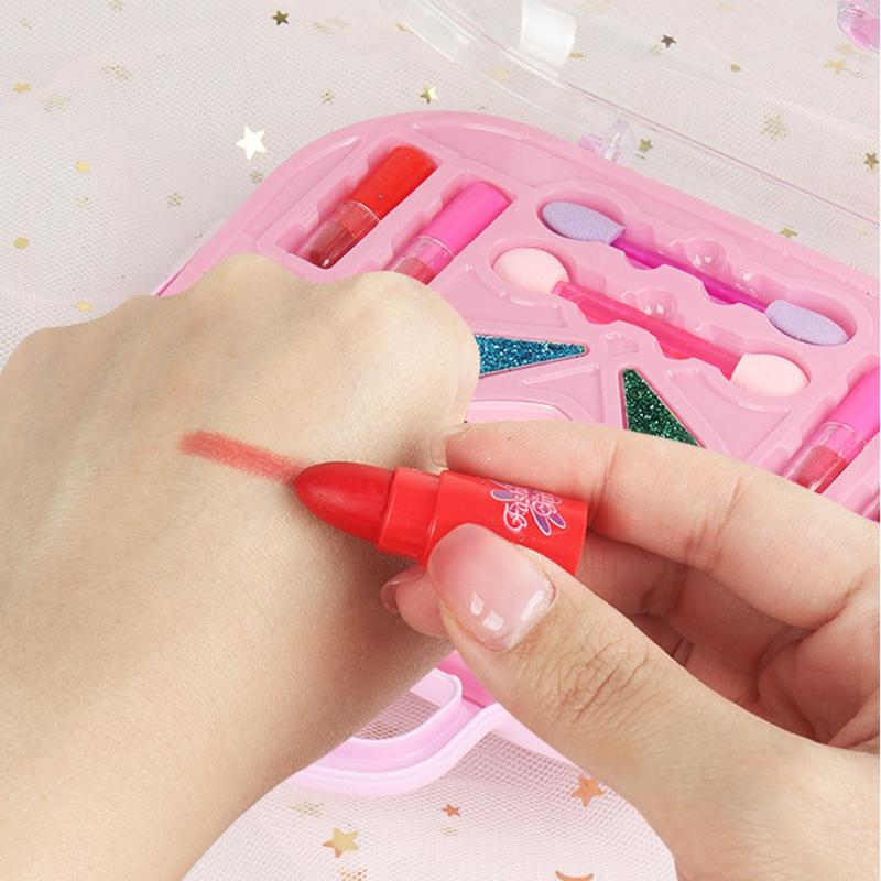 Children'S Girls Makeup Toys Set Cute Bow Bag Eyeshadow Palette Lipstick Girls Birthday Party Dress Up Makeup Toys Best Gifts