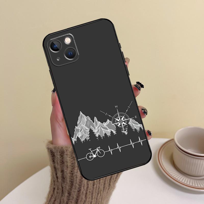 Mountain Bike Cycling Phone Case For iPhone 16 Pro Max 14 13 12 11 15 17 Pro Max mini Plus 16e 17 Air Cover Funda