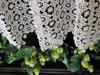A Slightly Retro Guipure Lace Cafe Curtain with Lots of [60cm Tall] Feel Flowers, Semi-long (white)